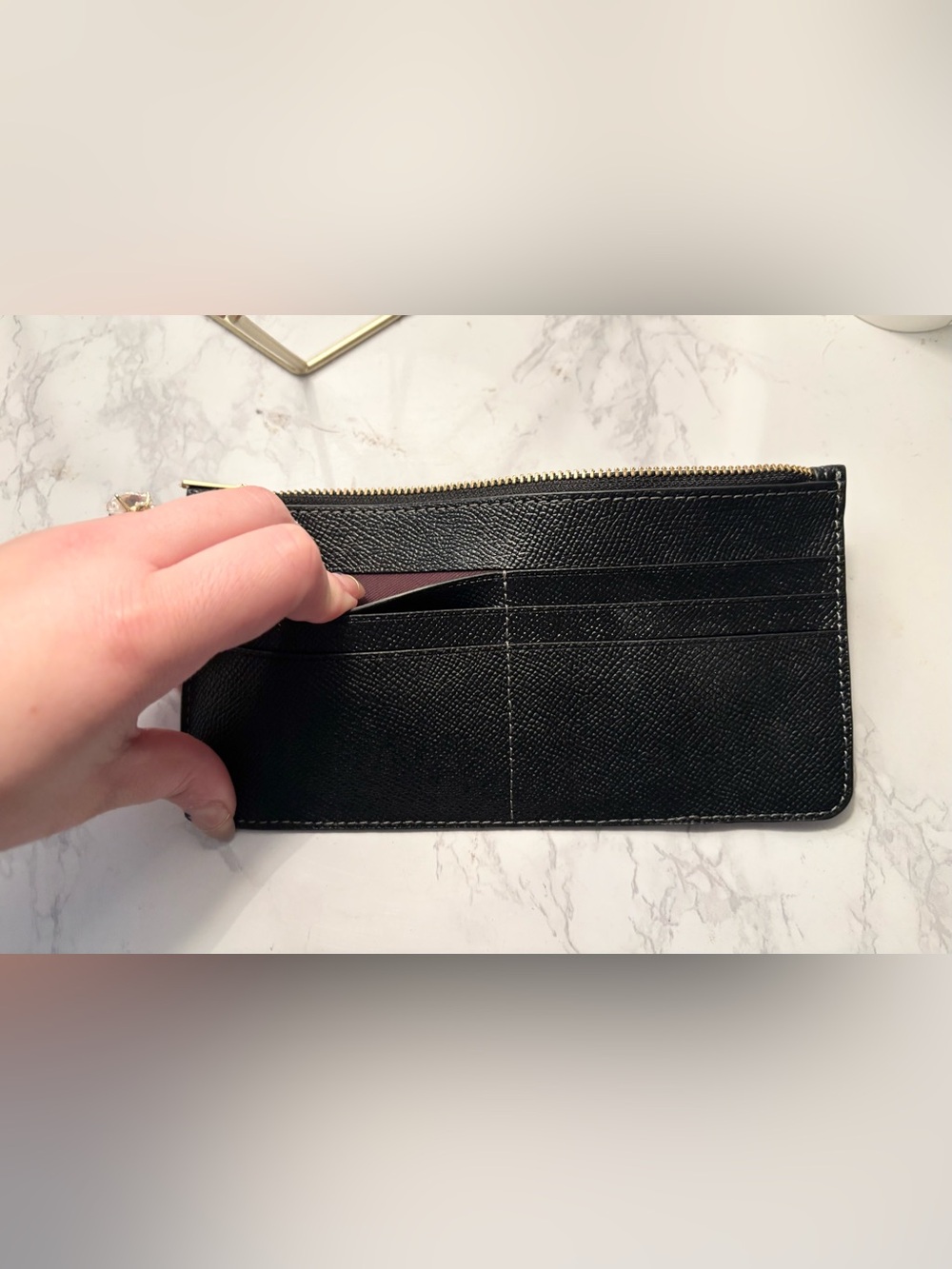 COACH Black Leather Cardholder Wallet